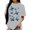 Light Gray, variant on Tops For Women T-Shirts Blue Butterfly Print Short Sleeve Summer Crew Neck Workout Clothes