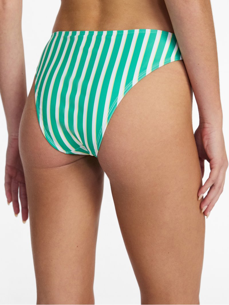 No Boundaries Sporty Striped Mid-Rise Bikini Bottoms, Women's XXS