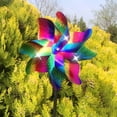 thumbnail image 2 of Sparkly Rainbow Pinwheels, Reflective Wind Spinner for Yard and Garden, Effective Bird Repellent Durable Construction, Easy To Install Plastic Rainbow Windmill for Lawn Patio (10 Pcs), 2 of 6