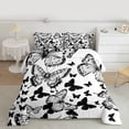 thumbnail image 2 of Castle Fairy 2-Piece Twin Size Comforter Set, Black and White Flying Butterflies Print, 2 of 8