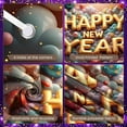 thumbnail image 4 of Gold Letter Happy New Year Banner Balloon Design New Year Display Colorful Decor Star Pattern Festive Backdrop for New Year Party Holiday Celebration Indoor Decoration, 4 of 9