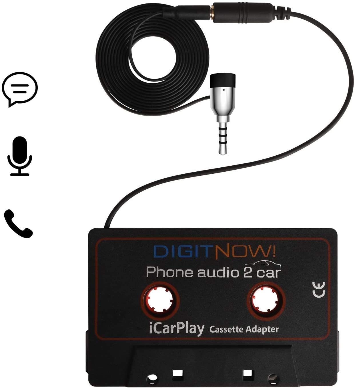 Car Audio Cassette to Aux Adapter, Cassette Adapter Plug & Play, with 3