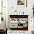 thumbnail image 2 of Costway 3-Tier Console Table X-Design Sofa Entryway Table with Drawer & Shelves Espresso, 2 of 10