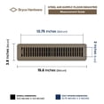 thumbnail image 3 of 2x14 Floor Register Vent Cover - Heavy Duty All-Steel, Adjustable Air Flow, Brown Finish - HVAC Floor Vent for Home by Bryce Hardware (2 x 14 Inch), 3 of 4