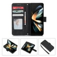 thumbnail image 2 of SaniMore for Samsung Galaxy Z Fold 5 7.6" 2023 Case, PU Leather Flip Fold Wallet Cover, Detachable Wrist Strap, Card Slots Cash Pocket, Shockproof Full Protective Shell, Black, 2 of 10