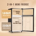 thumbnail image 6 of WANAI 3.5 Cu.ft Fridge with Freezer 2 Door Compact Refrigerator with Adjustable Thermostat Dark Grey, 6 of 8