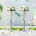 thumbnail image 3 of Nuptio 19.3in/49cm Tall Crystal Silver Wedding Centerpiece Table Vase Decor， Elegant Flower Stand Table Floor Decoration for Birthday Party Event Wedding Reception 2pcs, 3 of 10