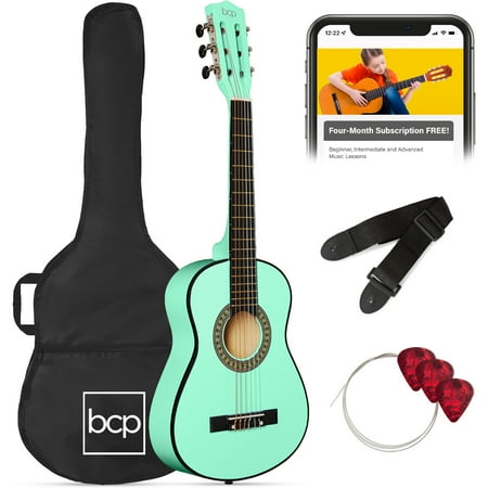 Best Choice Products 30in Kids Acoustic Guitar Beginner Starter Kit w/ Strap  Case  Strings - SoCal Green