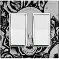 thumbnail image 1 of Metal Light Switch Plate Outlet Cover Skull Rose Flower Gray SKL001, 1 of 1