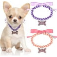 thumbnail image 1 of Collar de perlas para perro, collar ajustable con perlas de fantasía, joyería con diamantes de imitación, bonito collar de boda, accesorios para disfraz de niña, para perros pequeños, cachorros y gat, 1 of 5