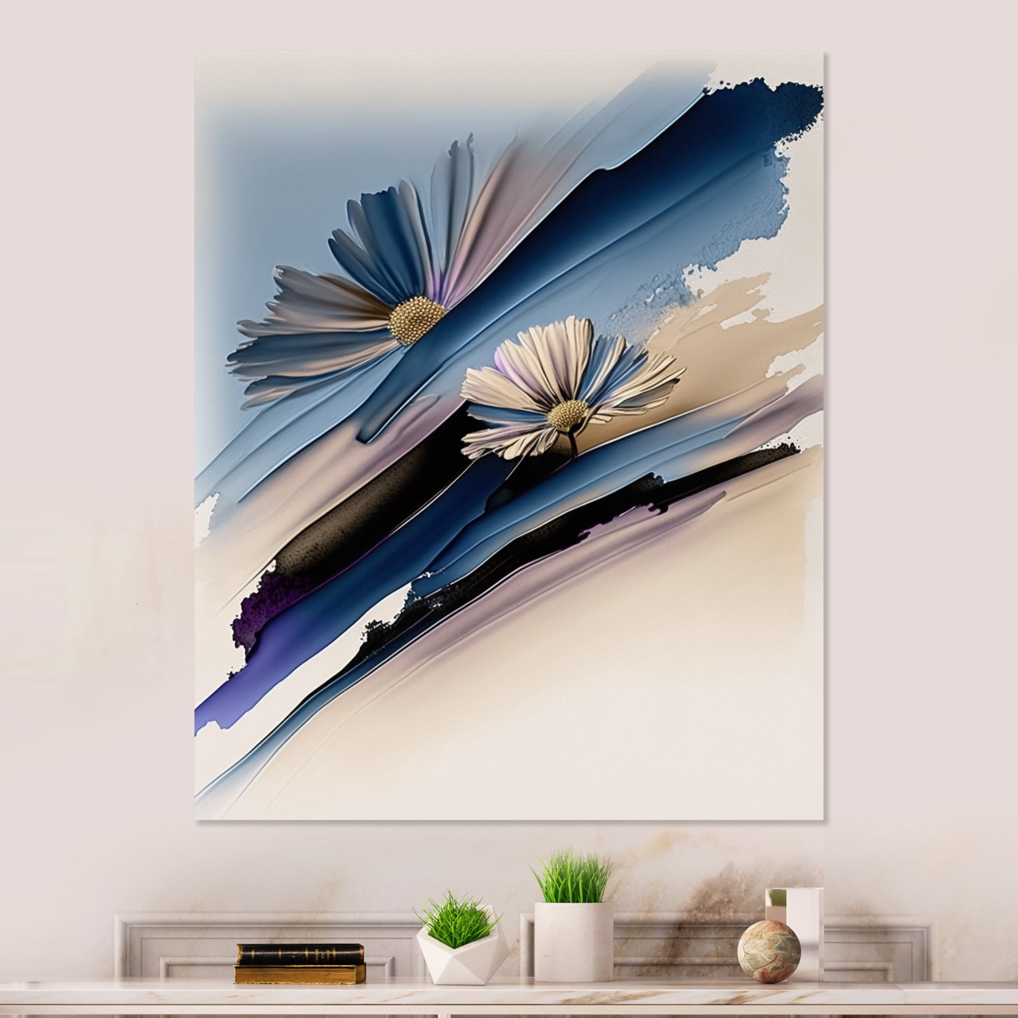 Designart Hyperrealistic Daisy Flowers I Canvas Wall Art