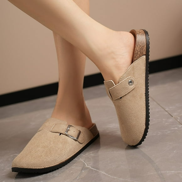 New Women‘s Cork Clogs Shoes Summer Closed Toe Flat Slippers for Women Casaul Platform Shoes Outdoor Women‘s Slides Shoes Mules tzw