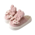 thumbnail image 2 of Zapatillas de algodón con lazo de otoño e invierno para mujer, zapatos de algodón informales bonitos y cálidos para interiores, Zapatillas de felpa para niñas, 2 of 5