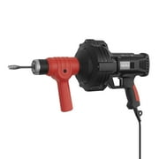 XtremepowerUS Auto Feed Drain Auger Snake - Handheld, 25 Ft, 3/4-2 Pipes, Red/Black