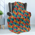 thumbnail image 4 of Geometric Soft Flannel Fleece Blanket, Design of Hexagonal Pattern Colorful Composition with Octagons and Square Shapes, Cozy Plush for Indoor and Outdoor Use, 50" x 70", Multicolor, by Ambesonne, 4 of 5