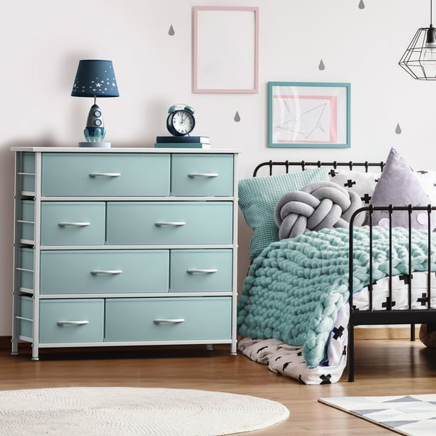 aqua blue dresser 8 Drawers Chest Dresser - Aqua