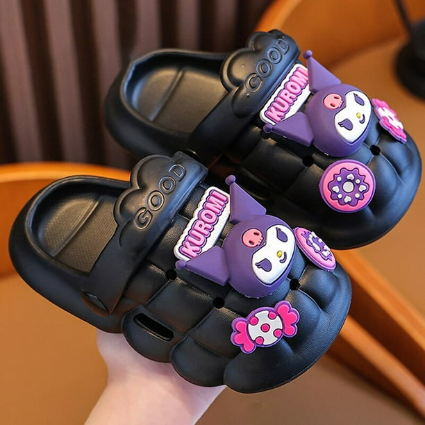 Sanrio-Sandalias Kawaii de Hello Kitty para mujer, Chanclas de Kuromi, Cinnamoroll Mymelody, zapatillas de playa suaves, regalo de cumpleaños