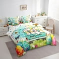 thumbnail image 3 of Feelyou Funny Spring Gnome Bedding Comforter Set 7pcs for Child, Dreamy Butterfly Floral Queen Bedding Sets, Easter Egg Reversible Queen Sheet Sets, Breathable Home Decor, 3 of 7