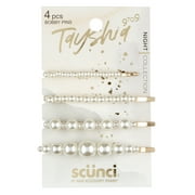 Tayshia by Scunci Firm Grip, Statement Pearl Bobby Pins, Assorted Designs, 4 Ct