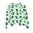 thumbnail image 2 of Xuyuer St. Patrick's Day Round Neck Sweatshirt for Women Lucky Shamrock Long Sleeve Shirt Ireland Gift Clover Print Fit Casual Pullover Fashion Loose Tops, 2 of 5
