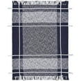 thumbnail image 7 of LR Home Sterling Checks Braided Plaid Throw Blanket, Navy Blue & White, 50" x 60", 7 of 7