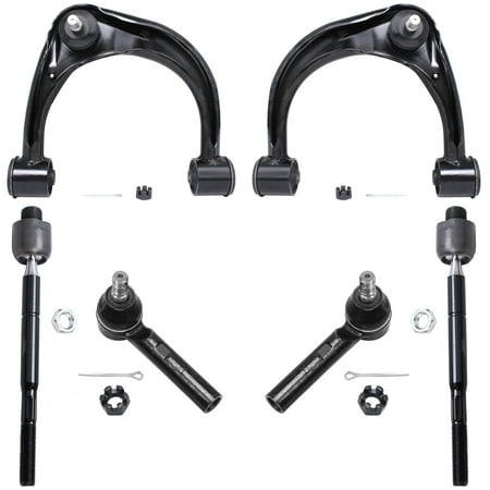 Detroit Axle - Front Upper Control Arms Inner Outer Tie Rods Replacement for 2003-2009 Lexus GX470 - [2003-2009 Toyota 4Runner] - 2007-2009 FJ Cruiser - 6pc Set