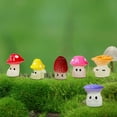thumbnail image 5 of 6pcs Luminous Mini Resin Mushrooms, Cute Wild Mushrooms Statue Decoration, Micro Landscaping Decoration, Miniature Fairy Garden Accessories for Rooms Courtyards Gardens Potted, 5 of 7