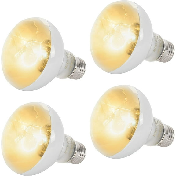 (4-Pack 100W Reptile Heat Lamp Bulbs - UVA Daylight Basking Light Bulbs for Reptiles, Turtles, Lizard, Bearded Dragon and Amphibians - 120V R80 Reflector Bulbs with E26 Screw Cap Base