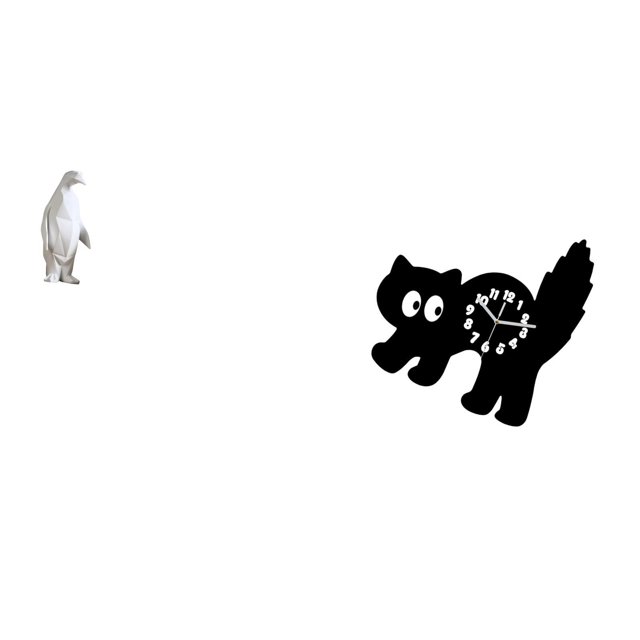Escultura de pingüino,Escultura de pingüino para decoración nórdica del hogar,Reloj de pared,Reloj de pared decorativo para baño y dormitorio.,Reloj de pared de gato silencioso y sin