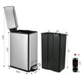 thumbnail image 2 of Arlopu 13.2 Gallon Slim Kitchen Trash Can with Lid, Rectangular Stainless Steel Step Garbage Can Large Rubbish Can with Foot Pedal & Inner Bucket, 2 of 9