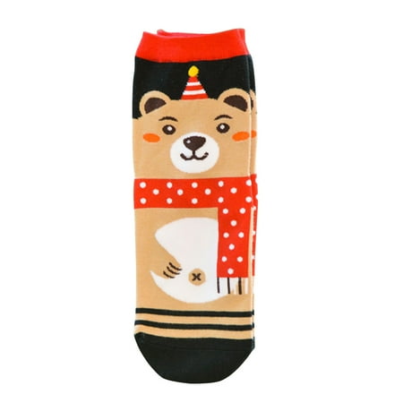 

Comfortable Girl s Christmas Holiday Calf Cotton Socks (Bear)