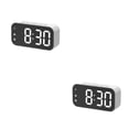 thumbnail image 4 of Injueey Reloj despertador digital Espejo Relojes electrónicos Brillo ajustable 12/24H Alarmas duales Reloj de Función de repetición Blanco 2Conjunto, 4 of 6