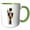 Green/White, variant on 3drose, a Nutcracker in Brown and Black with an Ax and Hat, 11oz Two-tone Yellow Mug