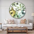 thumbnail image 2 of Designart 'Mixed Botanical Green Leaves IX' Farmhouse wall clock, 2 of 2
