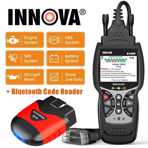 INNOVA 6100P OBD2 Scanner Check Engine ABS SRS Oil Reset Battery