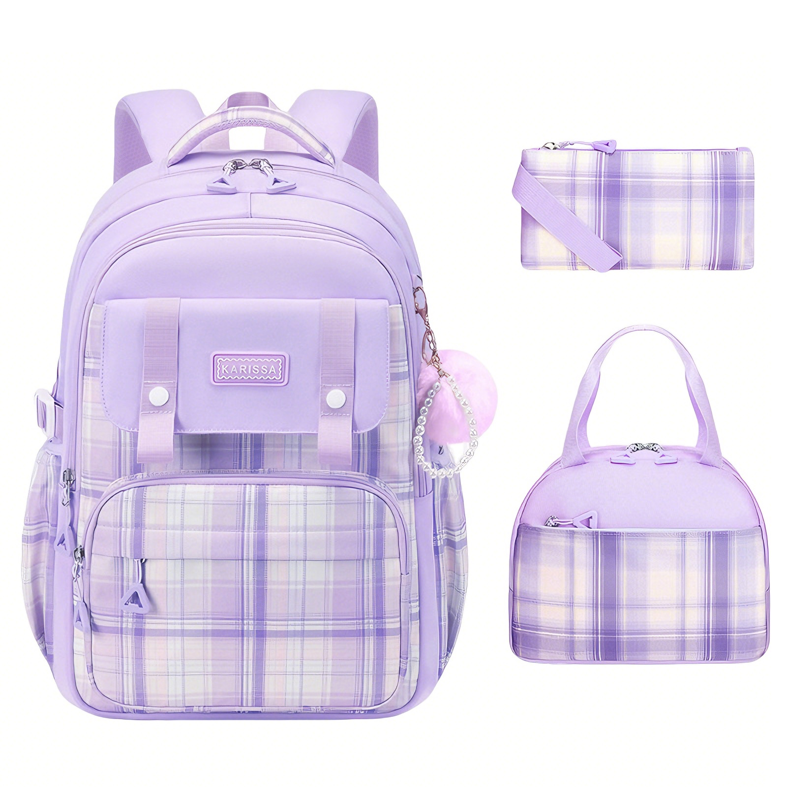 Soda Candy 3-Piece Kids Backpack Set, Purple photo 1