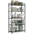 thumbnail image 1 of SONGMICS 5-Tier Metal Storage Rack, Shelving Unit with X Side Frames, Dense Mesh, for Entryway, Kitchen, Living Room, Bathroom, Industrial Style, Ink Black, 1 of 6