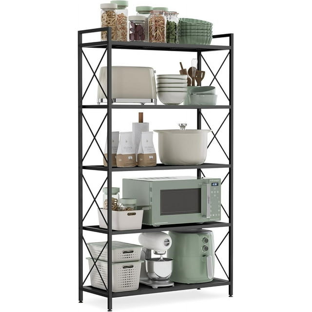 Metal Storage Rack Shelving Unit with X Side Frames Dense Mesh x x es for Entryway Kitchen Living Room Bathroom Industrial Style Ink UBSCB