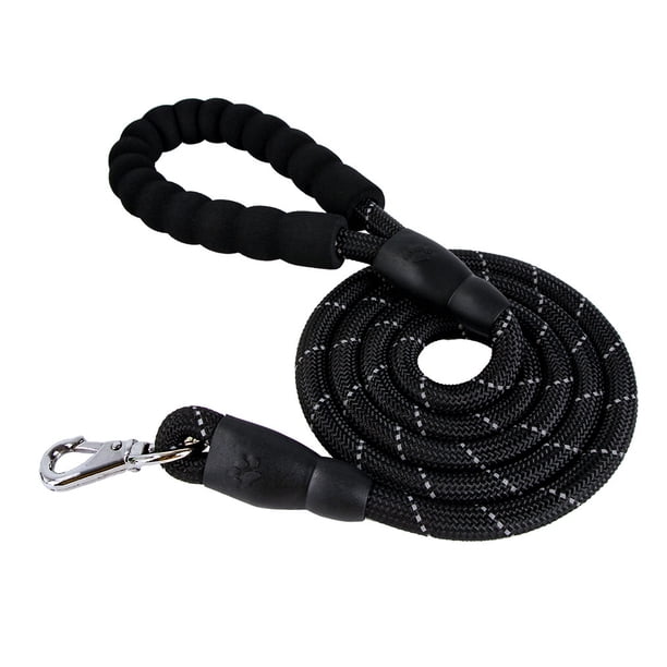 Billuyoard Correa de nailon para mascotas, portátil, reemplazo elástico Flexible, resistente a desgarros, reflectante, Color sólido, cuerda Suministros para perros Negro