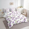 thumbnail image 3 of Manfei Chic Flowers 7 Pieces Bedding Comforter Set for Teens Boys Girls,Green Purple Full Bedding Set Lightweight,Spring Graden Fitted Sheet Flat Sheet,Luxury Bedroom Decor,Reversible, 3 of 8