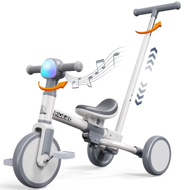 Triciclo infantil 5 en 1 Ridego con luz RGB y manillar para padres
