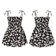 thumbnail image 2 of Vestido de verano para niña con estampado floral, sin mangas y margaritas pequeñas, falda con tirantes finos, 2 of 8