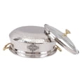 thumbnail image 5 of Indian Art Villa Stainless Steel Handi Bowl - 68 oz, 9.2" Diameter with Glass Lid, Elegant Serveware, 5 of 5