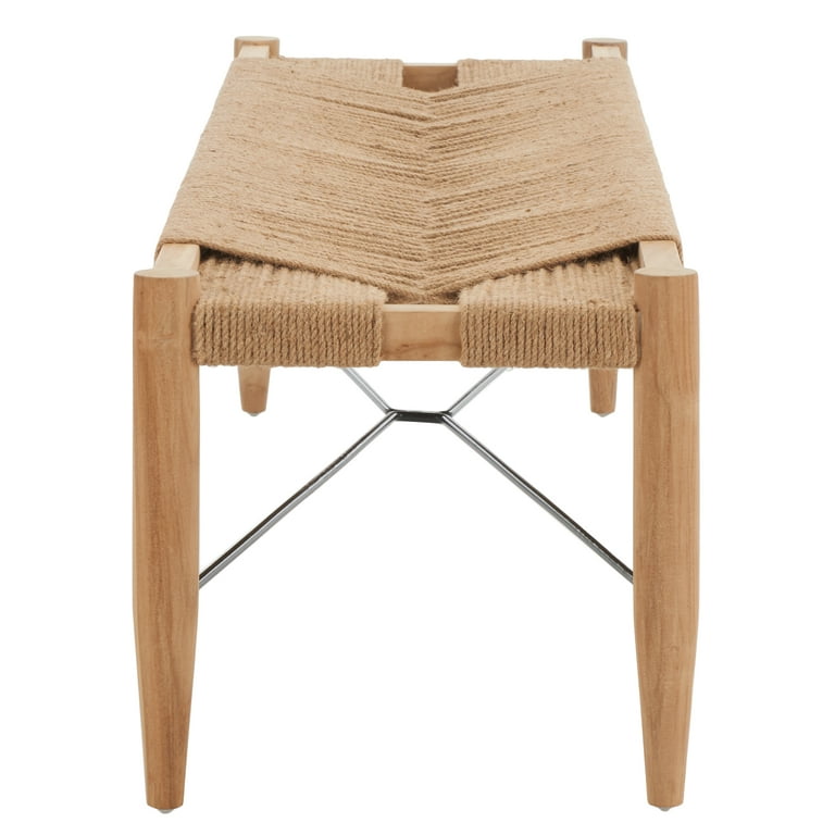 1 X 32 X 16 Tan Wood Canvas Bench 1 X 32 X 16 Tan Wood Canvas Bench