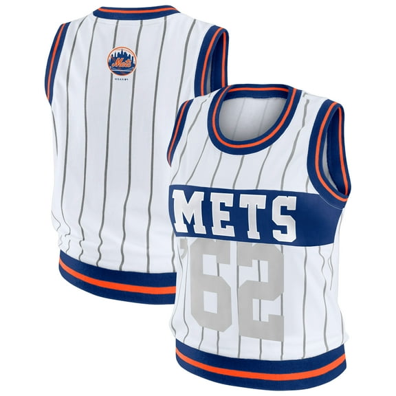 Women's-WEAR by Erin Andrews  White New York Mets Sporty Tank Top
