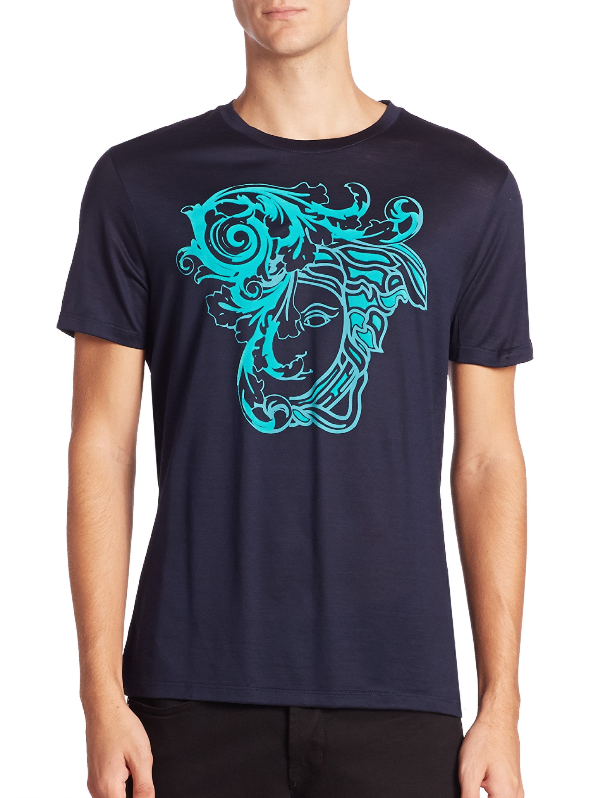 Toddler//Little Kids Versace Kids Baby Boys Short Sleeve Medusa Necklace Graphic T-Shirt