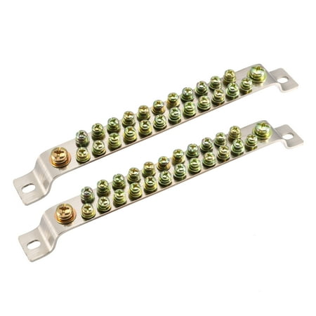Bornier Cuivre Double Rangée 100A - 5 Positions - Lot De 4 Pièces - Pour Fil De Terre
