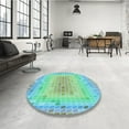 thumbnail image 4 of Ahgly Company Machine Washable Indoor Rectangle Transitional Turquoise Green Area Rugs, 8' x 12', 4 of 7