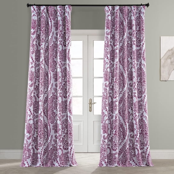 Half Price Drapes Tea Time Cranberry Room Darkening Curtain for Bedroom (1 Panel), 50W X 108L