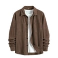 thumbnail image 4 of Casual Corduroy Shackets for Men Button Front Lapel Long Sleeve with Pockets Everyday Jacket, 4 of 9